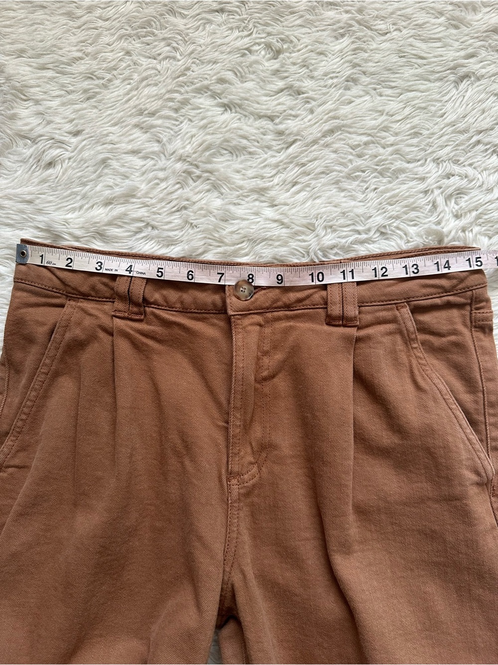 Sezane Pants Manu Trousers Front Pleats Tapered Leg Coffee Brown Sz 38 US 6 - Picture 12 of 15